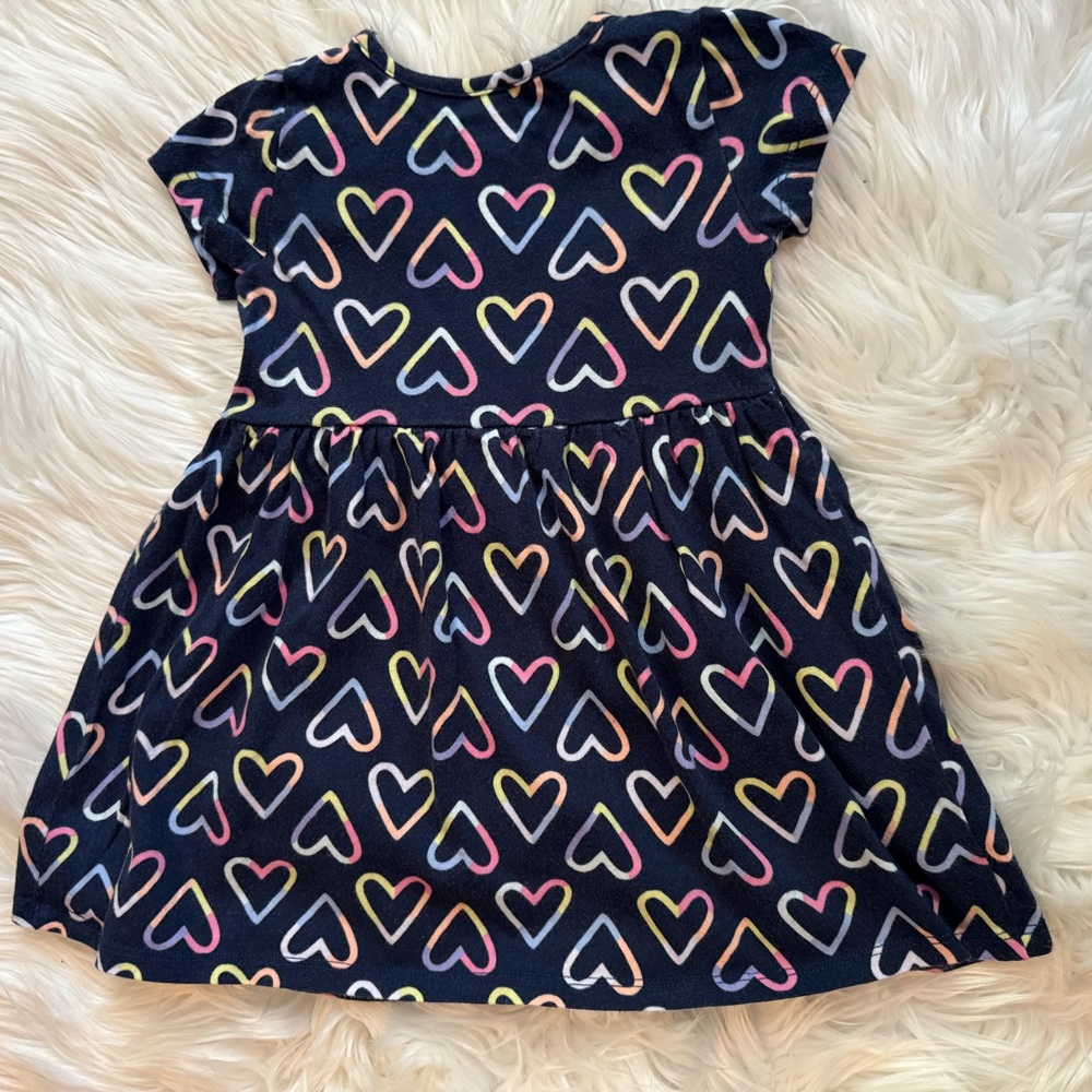 Jumping Beans Baby Girl Heart Patterned Dress Size 18 Months Gently used - Picture 4 of 5